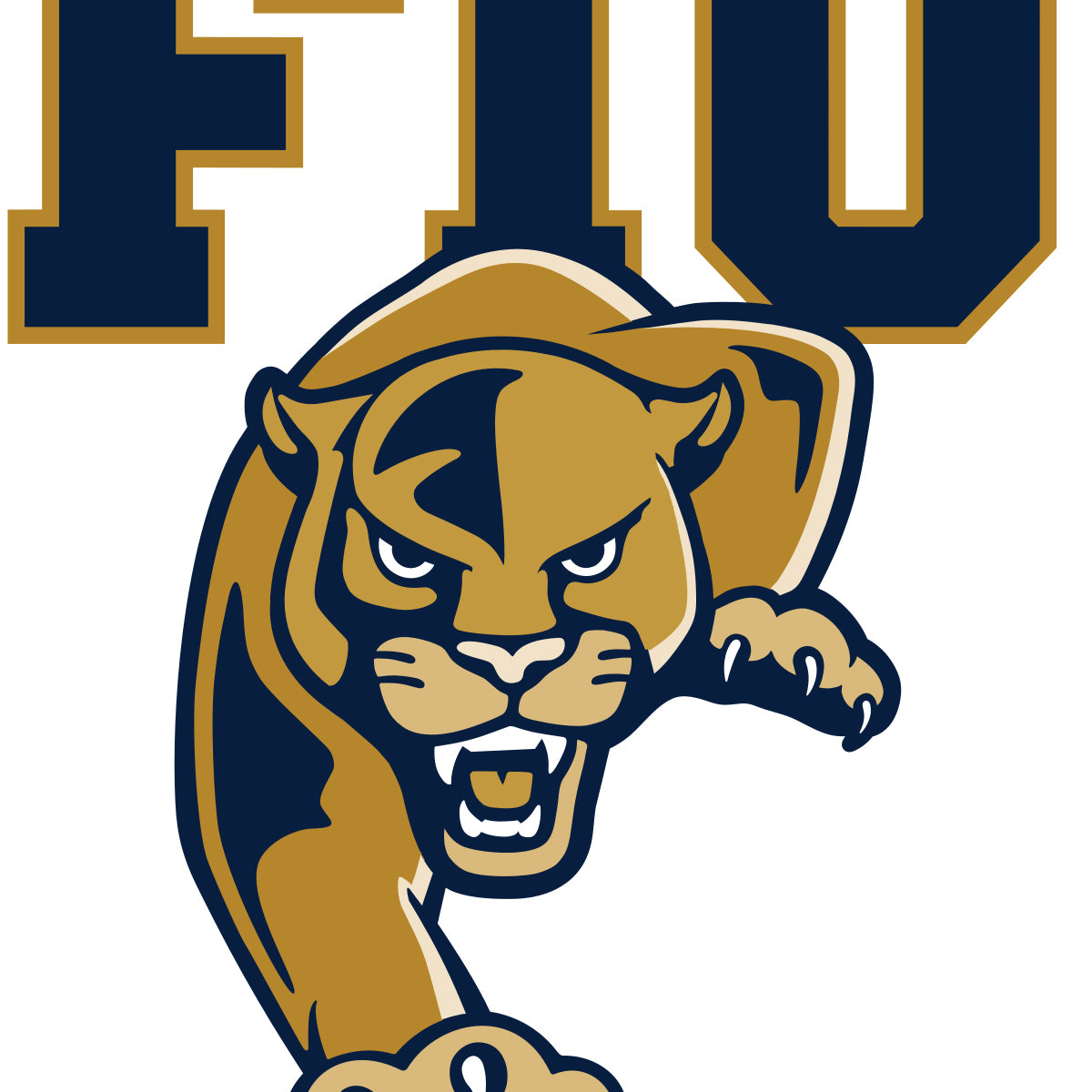 Youth Blue FIU Panthers Team Logo Stripes T-Shirt