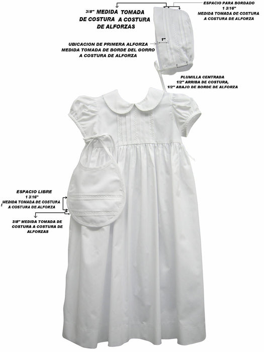 White Tucked, Girl's Gown 4pc set