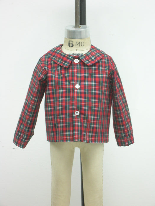 Bt Xmas Plaid, Boy Shirt (ls)