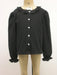 Bt Black Button Front, Knit Bl ouse (ls)