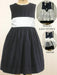 Navy Velvet, Dress W/blue Sash