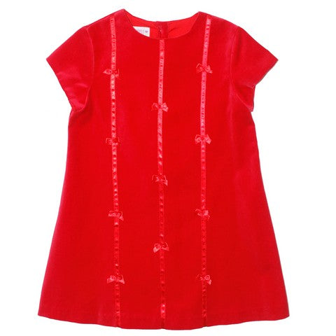 Simi Red Velveteen Shift Dress