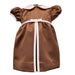 Fj Brown Satin Dress With Cuff Sleeves