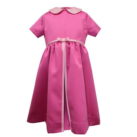 Fjs Pink Satin Dress With Cap Sleeve