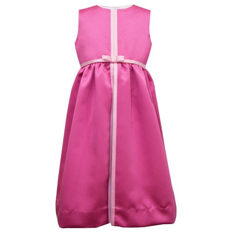 Fjs Pink Satin Sleeveless Dress