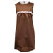 Fjs Brown Satin Shift Dress