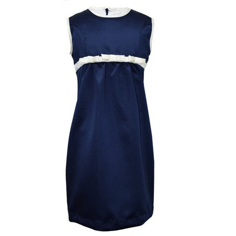 Fjs Navy Satin Shift Dress