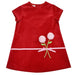 Bt Red Velveteen Applique Shift Dress