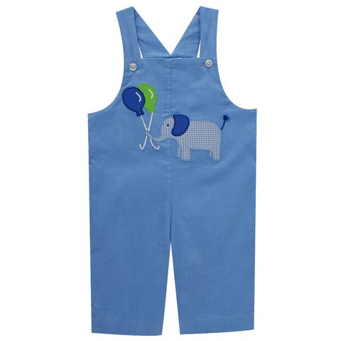 Elephant and Balloons Applique Corduroy Boys Overall