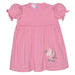 Unicorn Applique Pink Stripe Knit Girls Empire Dress Short Sleeve