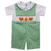 Pumpkin Smocked Kelly Green Medium Check Short Sleeve Boys Shortall And Shirt