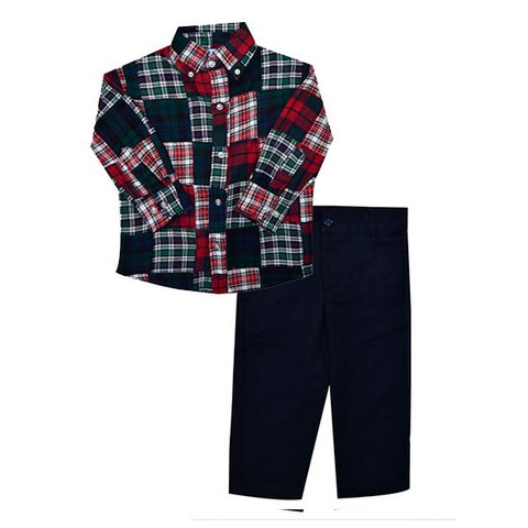 Patchwork Boys Pant Set