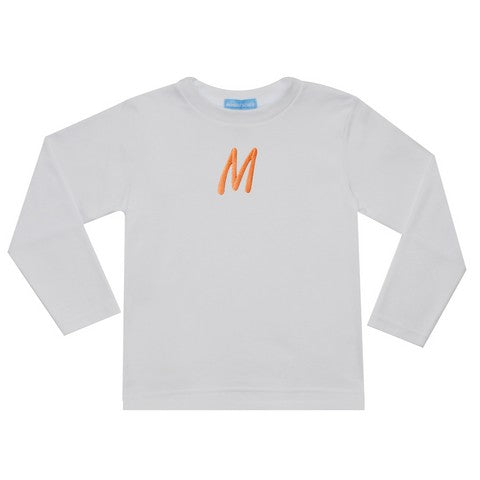 White With Orange Monogram T-shirt