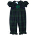 Green and Navy Plaid Girls Long Bubble Short Sleeve