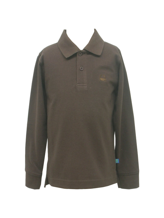 Brown, Polo Box Shirt (ls)