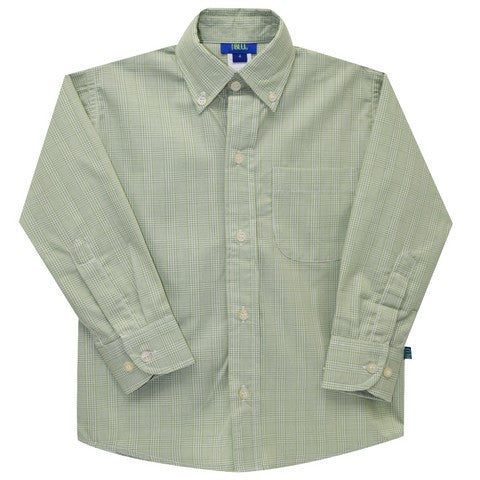 Green Plaid, Button Down Shirt (ls)