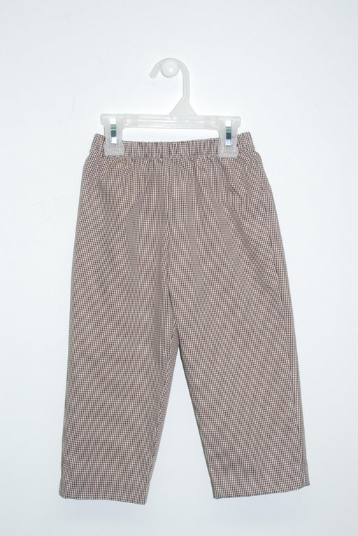 Brown minicheck Pull On Pants