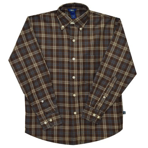 Brown Plaid, Button Down Shirt