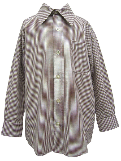 Brown Check Button Down Shirt