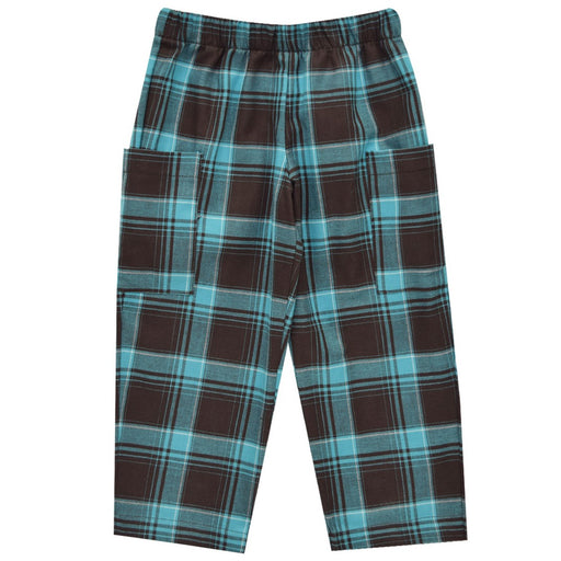 Brown and Turquoise Plaid Crago Pants