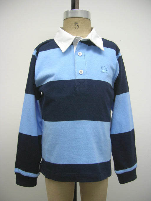 Blue and Navy Rugby Polo Box Shirt