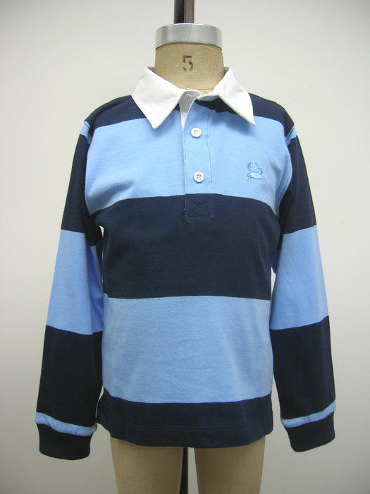 Blue and Navy Rugby Polo Box Shirt