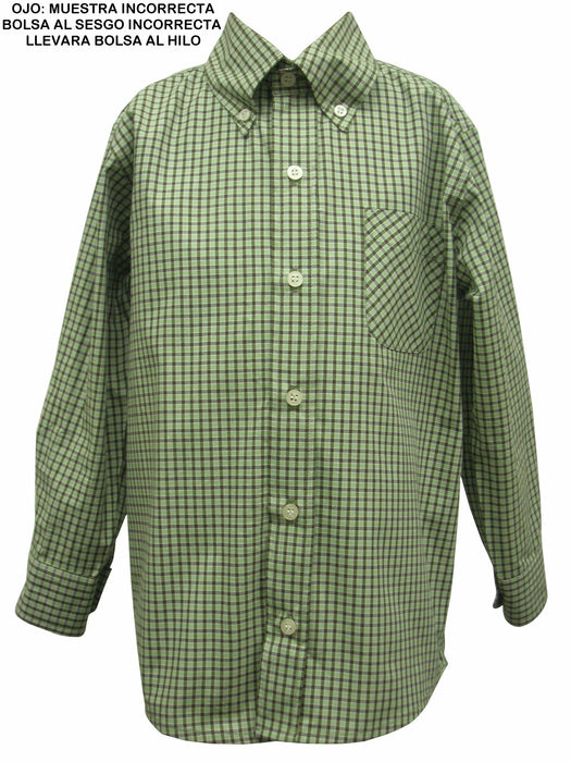 Green/brown Ck, Button Down Sh irt (ls)