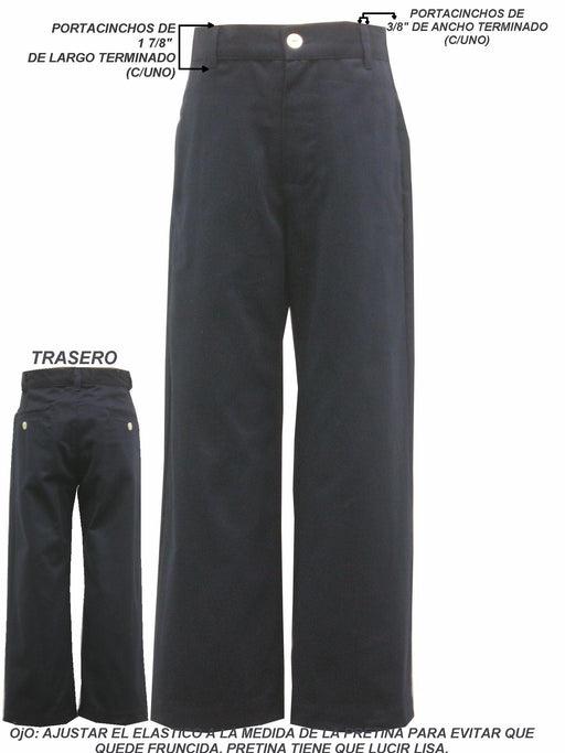 Navy Twill, Structured Pants