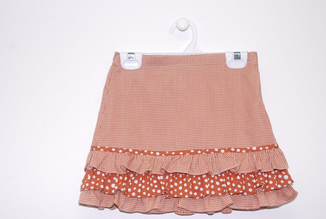 Orange Burnt Rufle Skirt