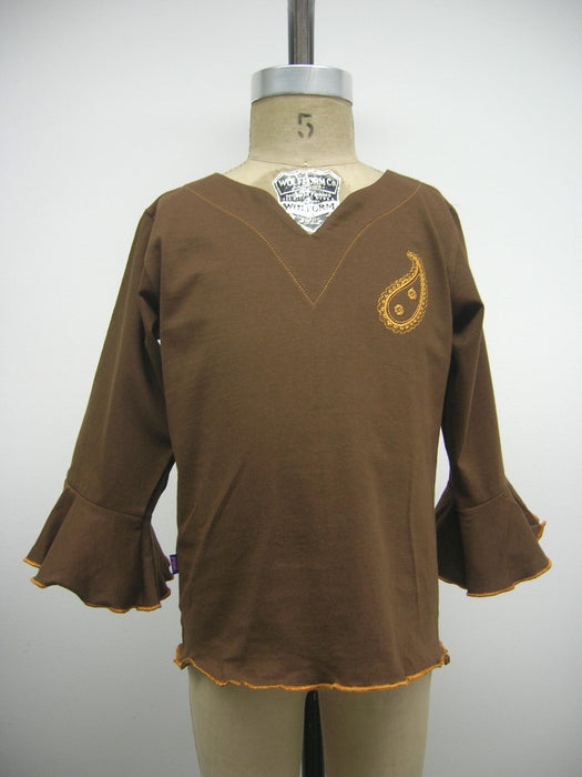 Chocolate Knit Top (orange edge)