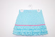 Aqua with White Dots Rufle Skirt