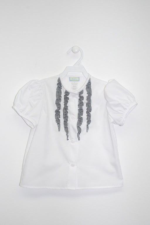 White Blouse with Black Ruffle