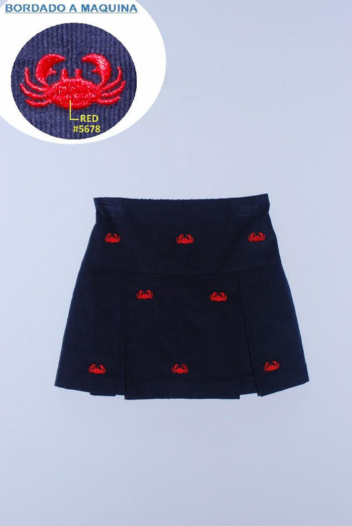 Embroidered Crabs Skort