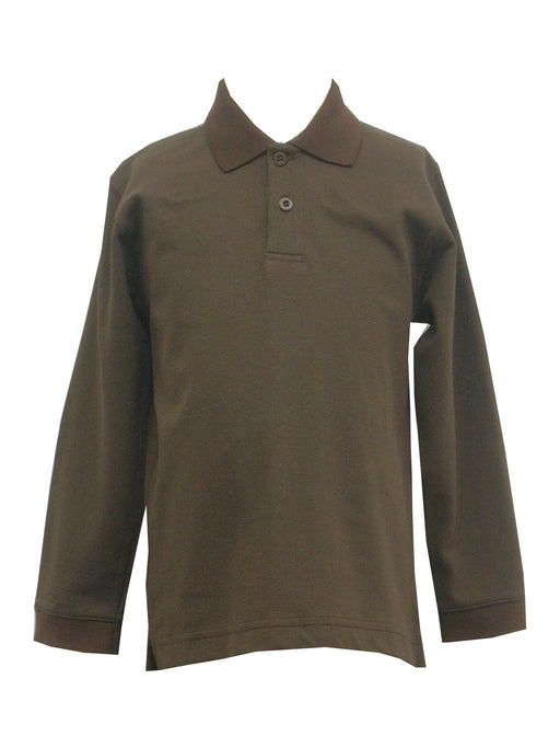 Brown, Polo Box Shirt (ls)