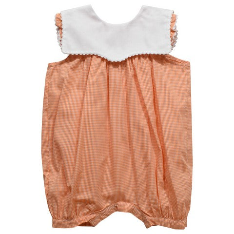 Orange Gingham Girls Basic Bubble