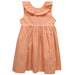 Orange Gingham Girls Ruffle Dress