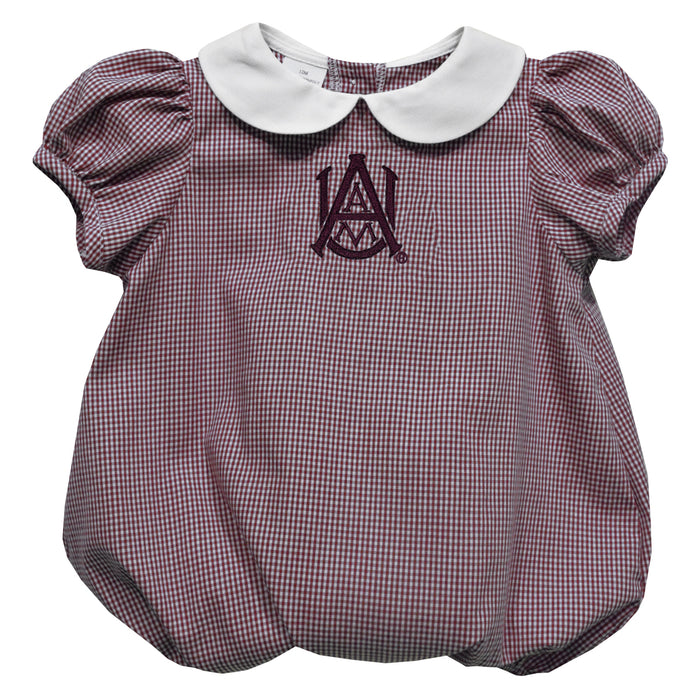 Alabama A&M Bulldogs Embroidered Maroon Girls Baby Bubble Short Sleeve