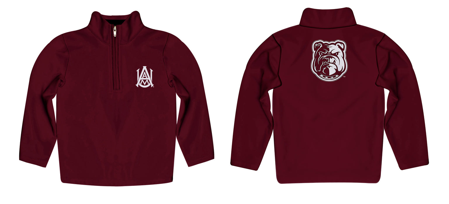 Alabama A&M Bulldogs Vive La Fete Game Day Solid Maroon Quarter Zip Pullover Sleeves