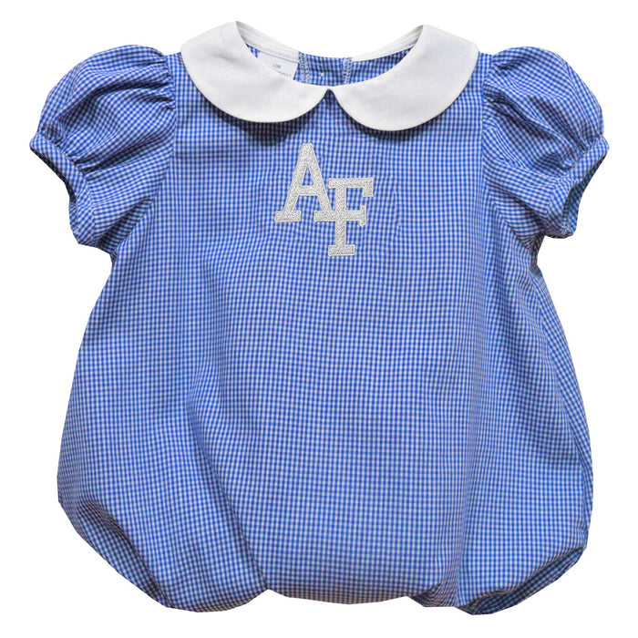 US Airforce Falcons Embroidered Royal Girls Baby Bubble Short Sleeve