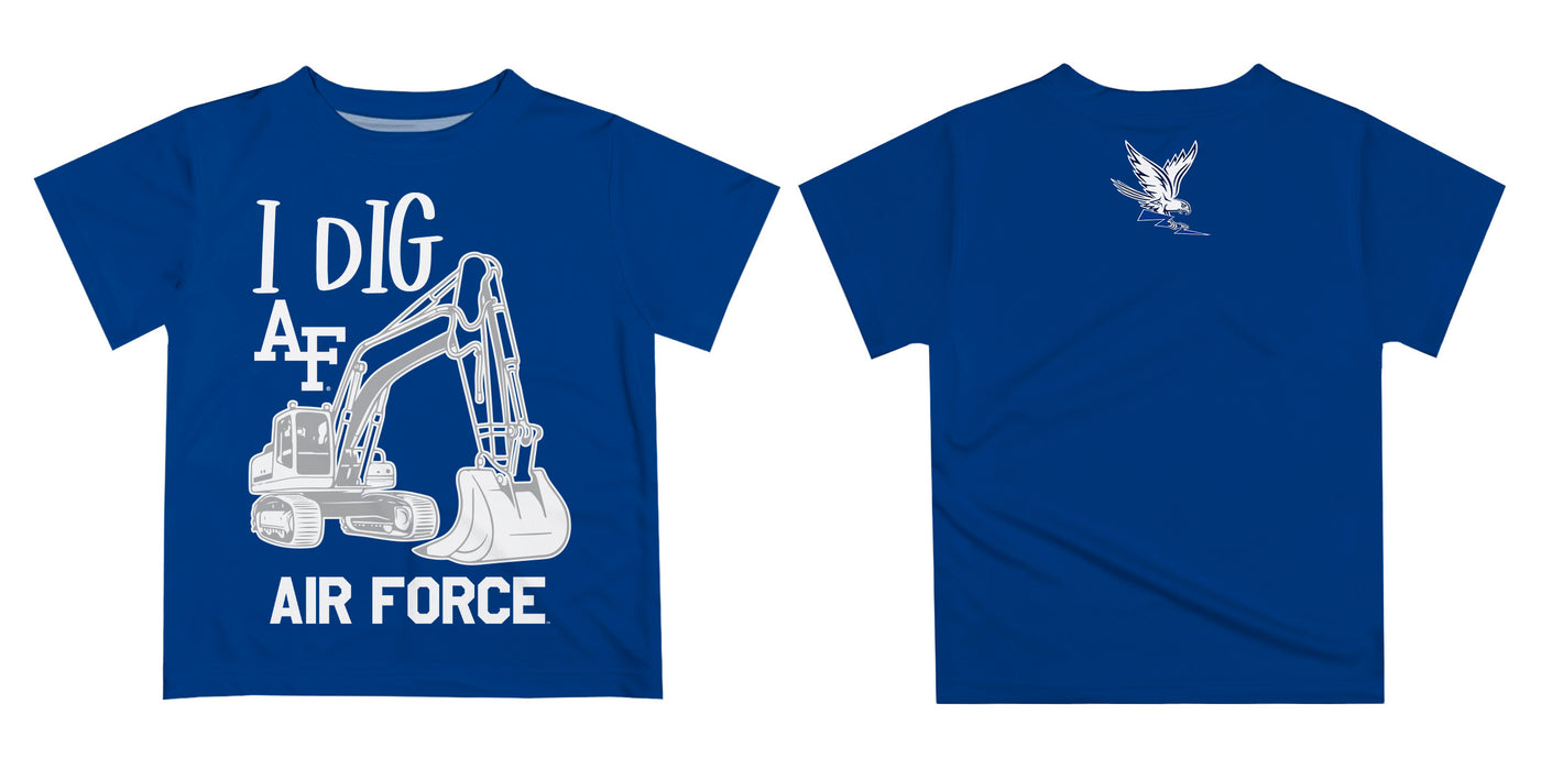 US Airforce Falcons Vive La Fete Excavator Boys Game Day Blue Short Sleeve Tee - Vive La Fête - Online Apparel Store