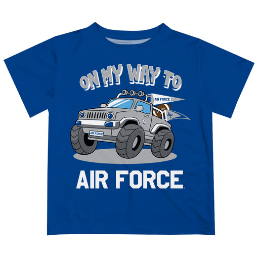 US Airforce Falcons  Vive La Fete Monster Truck Boys Game Day Blue Short Sleeve Tee