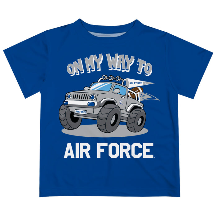 US Airforce Falcons  Vive La Fete Monster Truck Boys Game Day Blue Short Sleeve Tee