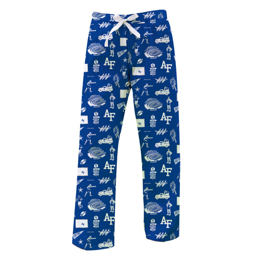 US Airforce Falcons Repeat Print Hand Sketched Vive La Fete Impressions Artwork Womens  Blue  Lounge Pants