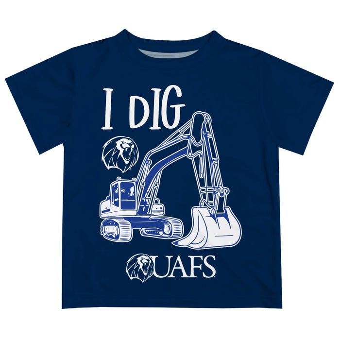 University of Arkansas at Fort Smith Lions Vive La Fete Excavator Boys Game Day Navy Short Sleeve Tee