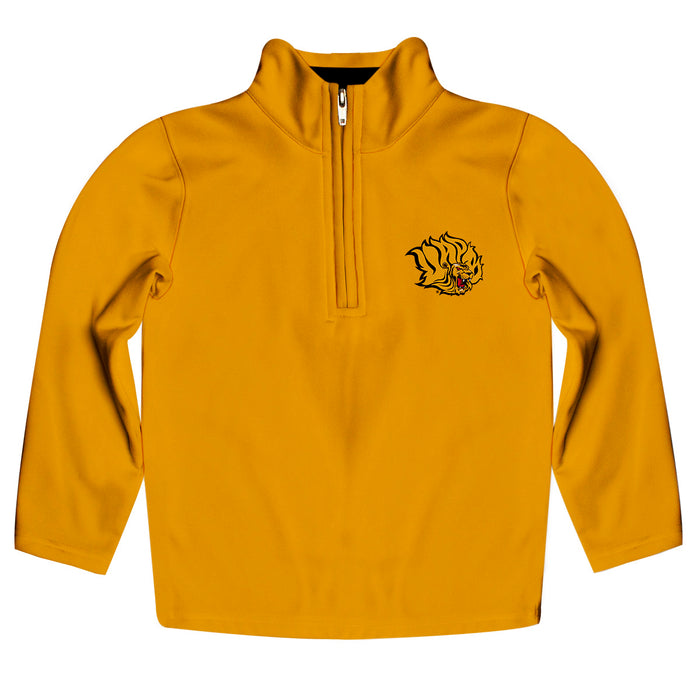 UAPB Golden Lions Vive La Fete Logo and Mascot Name Womens Gold Quarter Zip Pullover