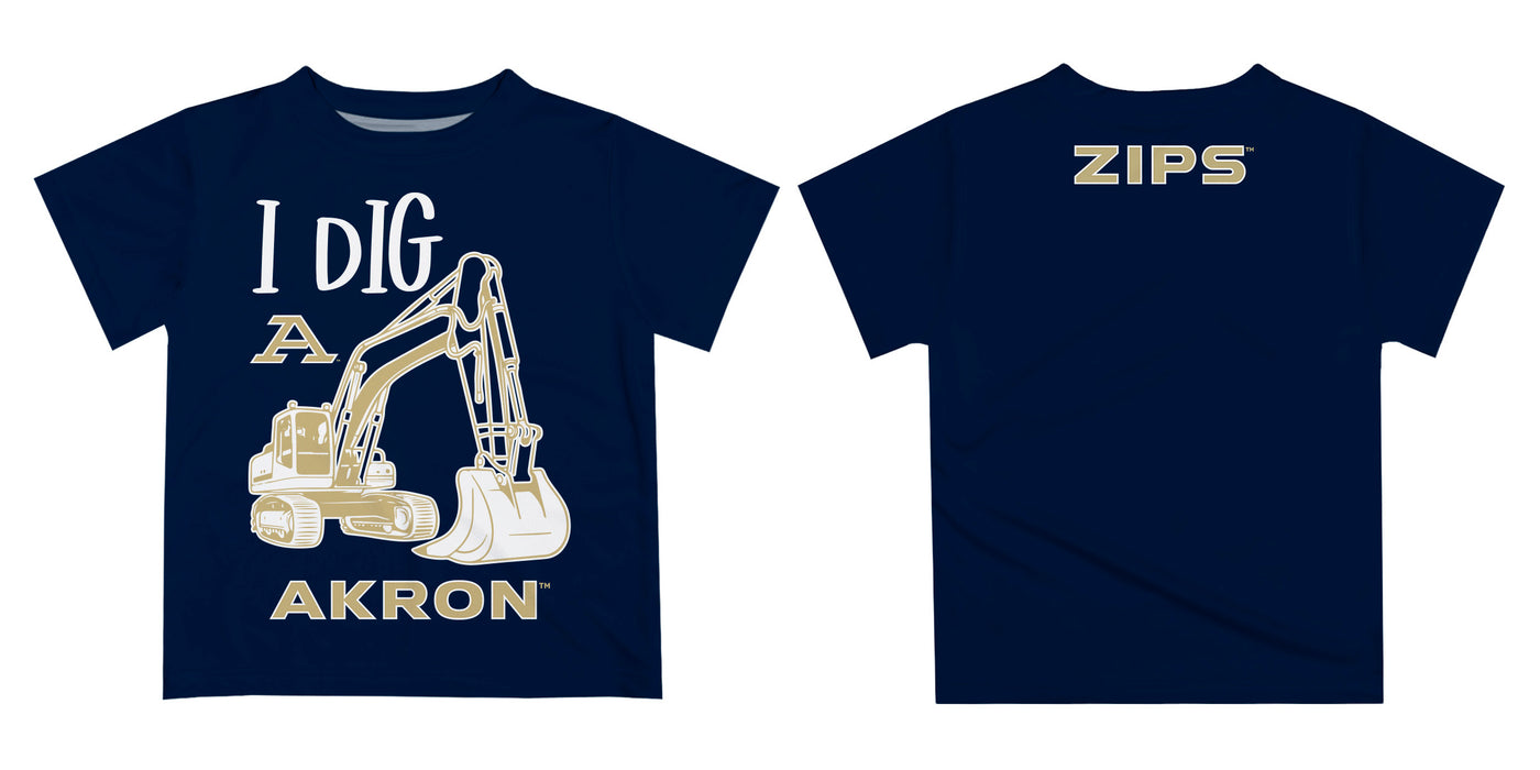 Akron Zips Vive La Fete Excavator Boys Game Day Blue Short Sleeve Tee - Vive La Fête - Online Apparel Store