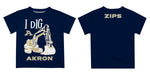 Akron Zips Vive La Fete Excavator Boys Game Day Blue Short Sleeve Tee - Vive La Fête - Online Apparel Store