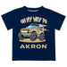 Akron Zips  Vive La Fete Monster Truck Boys Game Day Blue Short Sleeve Tee