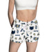 Akron Zips Repeat Print Hand Sketched Vive La Fete Impressions Artwork Womens White Lounge Shorts