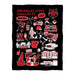 Arkansas State Red Wolves Black Hand Sketched Vive La Fete Impressions Artwork Plush Soft Minky Blanket 36 x 48